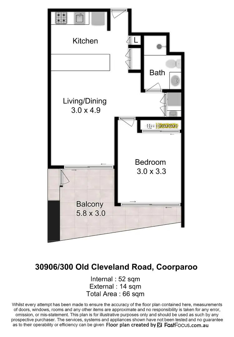 Floorplan of Homely apartment listing, 30906/300 Old Cleveland Road, Coorparoo QLD 4151