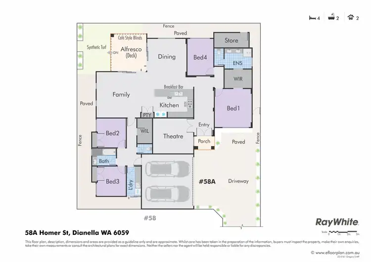 Floorplan of Homely house listing, 58A Homer Street, Dianella WA 6059