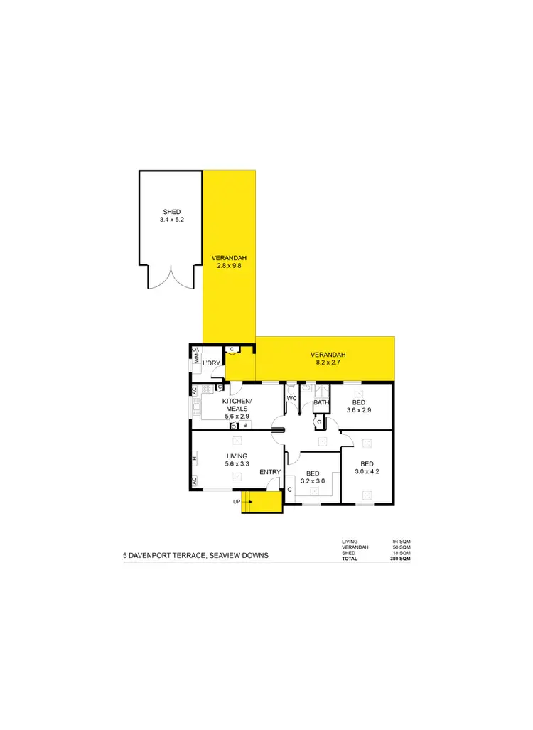 Floorplan of Homely house listing, 5 Davenport Terrace, Seaview Downs SA 5049
