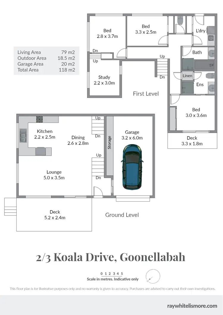 Floorplan of Homely semi-detached listing, 2/3 Koala Drive, Goonellabah NSW 2480