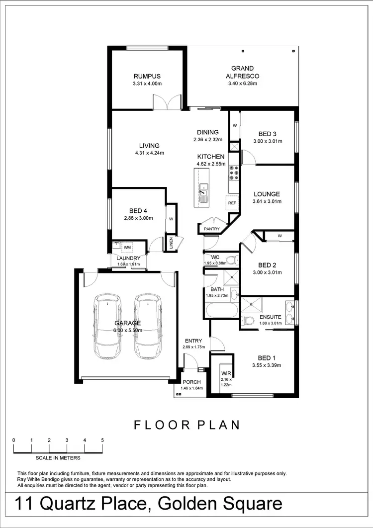Floorplan of Homely house listing, 11 Quartz Place, Golden Square VIC 3555