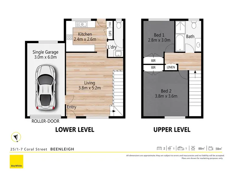 Floorplan of Homely townhouse listing, 25/1-7 Coral Street, Beenleigh QLD 4207