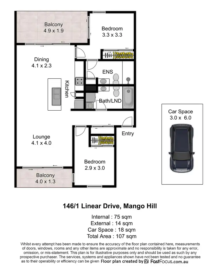 Floorplan of Homely apartment listing, 146/1 Linear Drive, Mango Hill QLD 4509