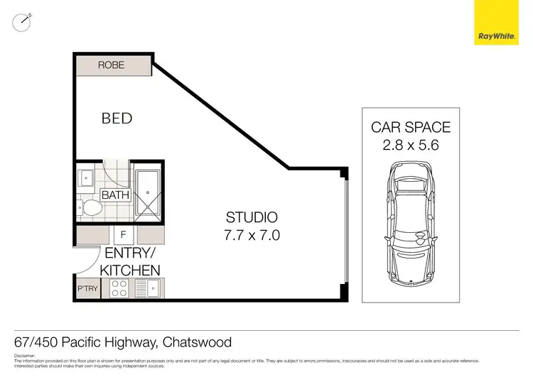 Floorplan of Homely studio listing, 67/450 Pacific Highway, Lane Cove NSW 2066
