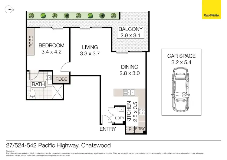Floorplan of Homely unit listing, 27/524-542 Pacific Highway, Chatswood NSW 2067