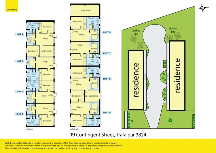 Floorplan of Homely block of units listing, 1-8/19 Contingent Street, Trafalgar VIC 3824