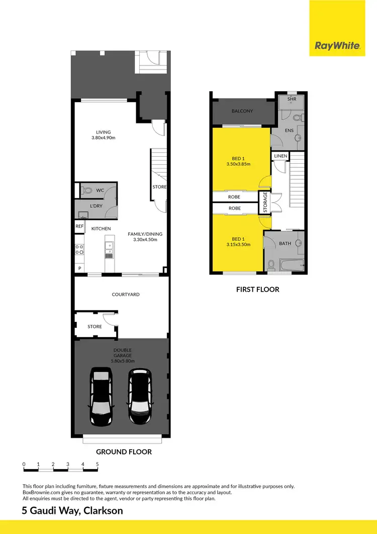Floorplan of Homely townhouse listing, 5 Gaudi Way, Clarkson WA 6030