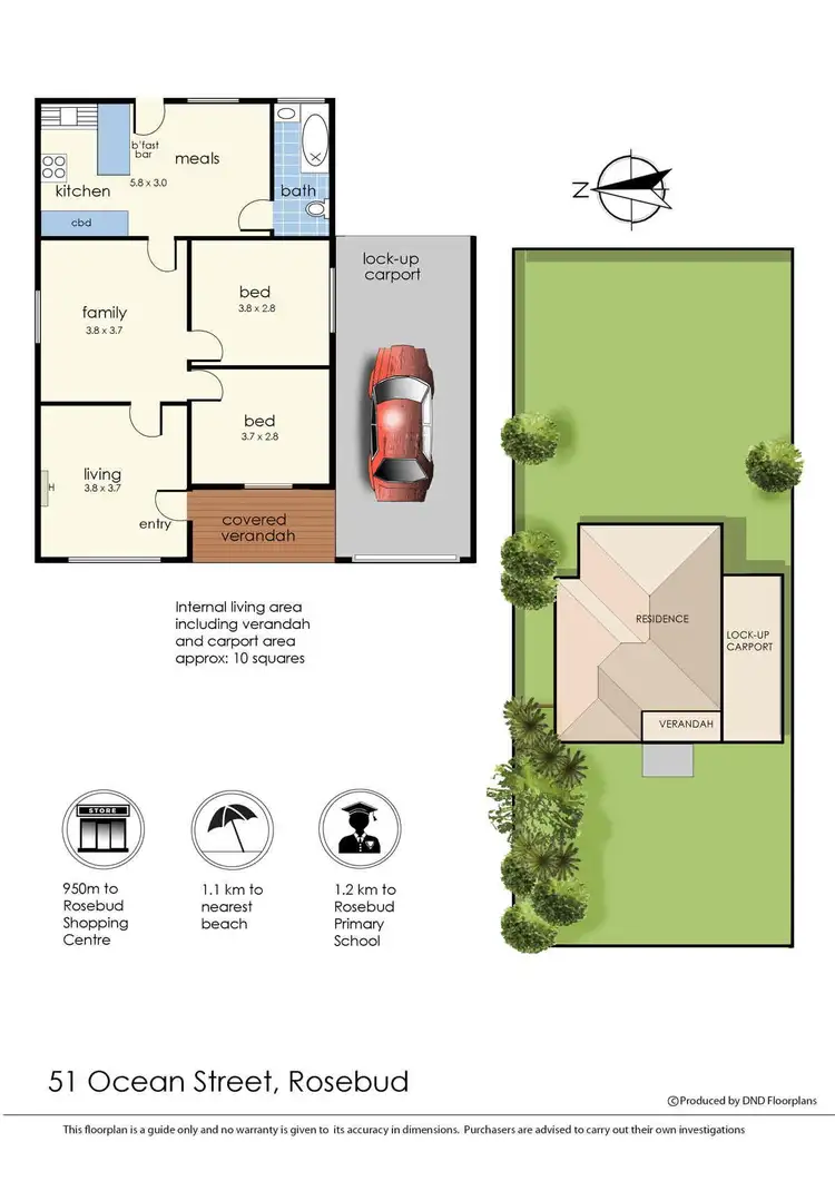 Floorplan of Homely house listing, 51 Ocean Street, Rosebud VIC 3939