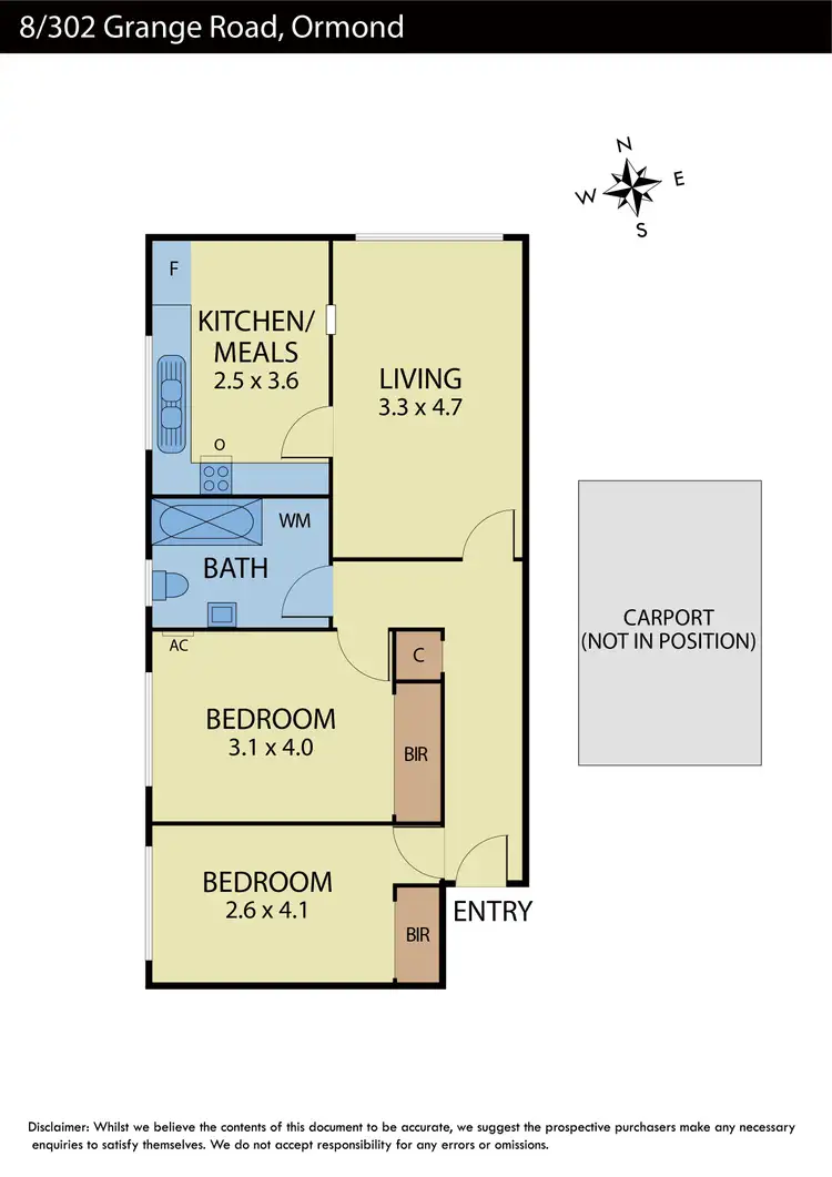 Floorplan of Homely apartment listing, 8/302 Grange Road, Ormond VIC 3204
