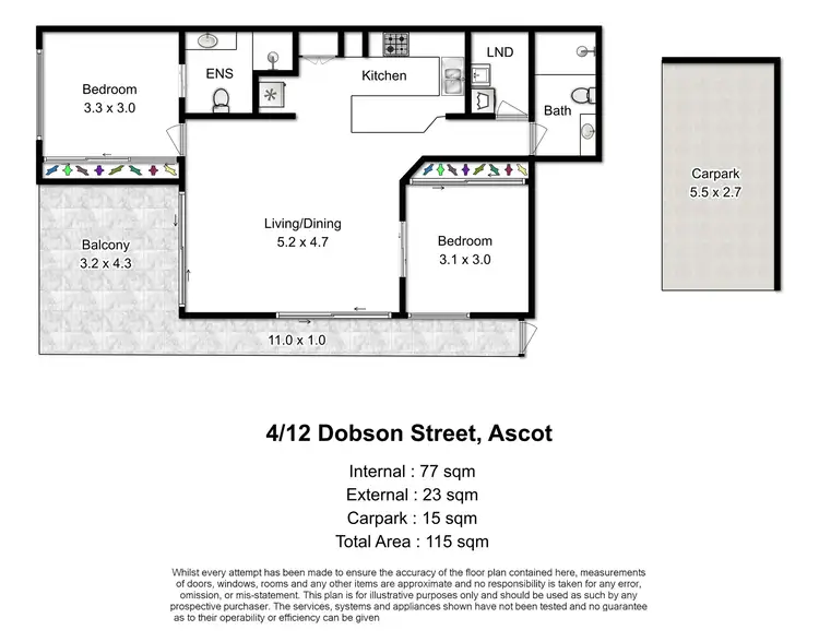 Floorplan of Homely apartment listing, 4/12 Dobson Street, Ascot QLD 4007