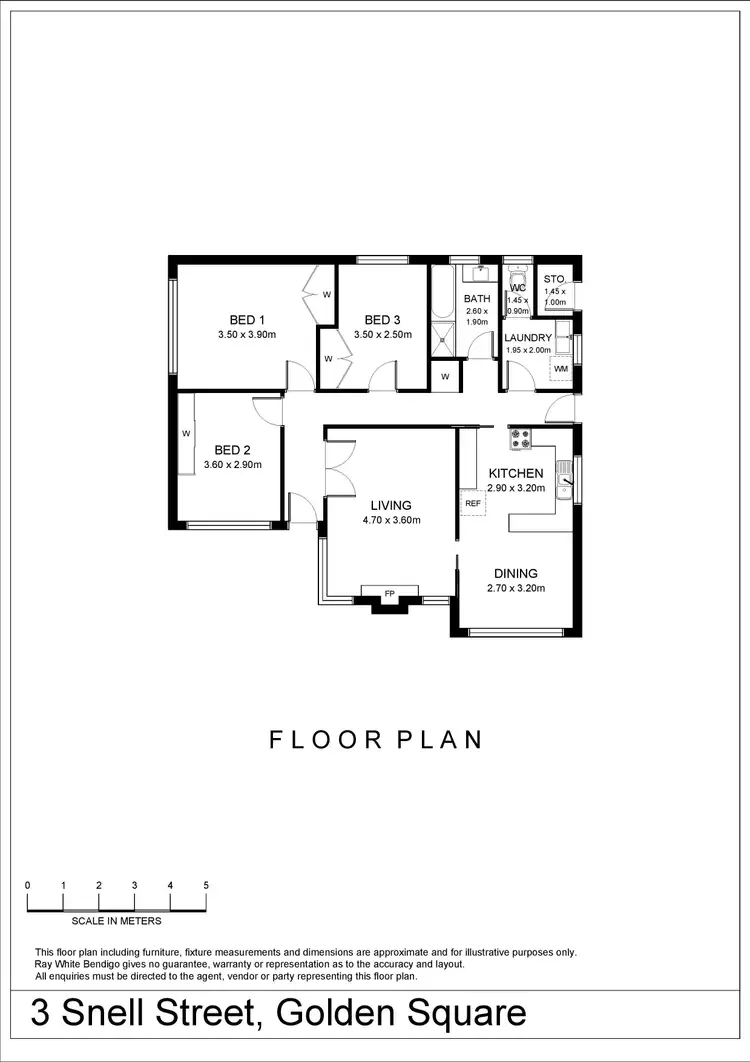 Floorplan of Homely house listing, 3 Snell Street, Golden Square VIC 3555