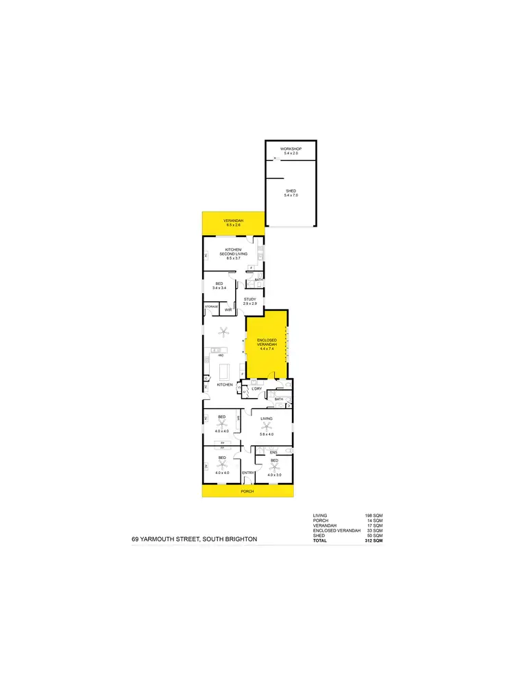 Floorplan of Homely house listing, 69 Yarmouth Street, South Brighton SA 5048