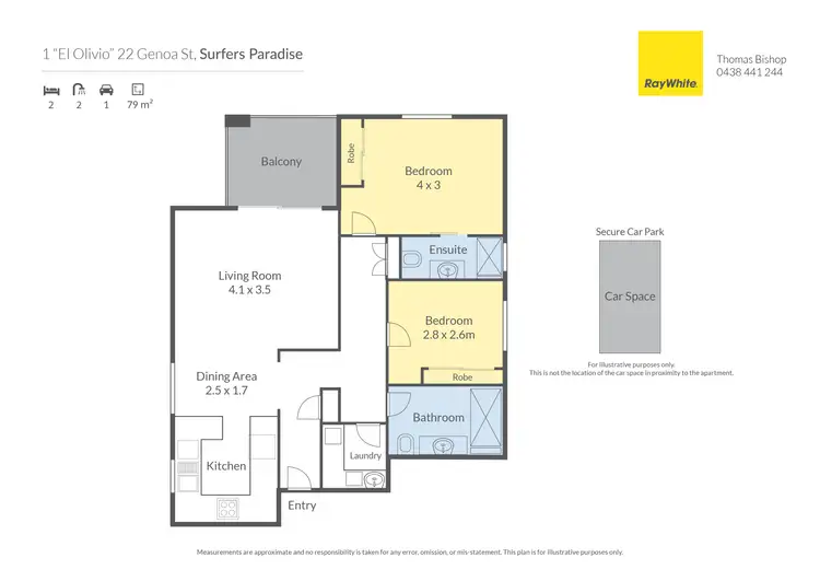 Floorplan of Homely unit listing, 1/22 Genoa Street, Surfers Paradise QLD 4217