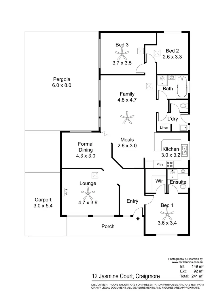 Floorplan of Homely house listing, 12 Jasmine Court, Craigmore SA 5114