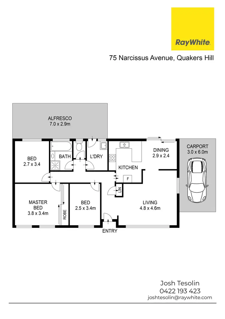 Floorplan of Homely house listing, 75 Narcissus Avenue, Quakers Hill NSW 2763
