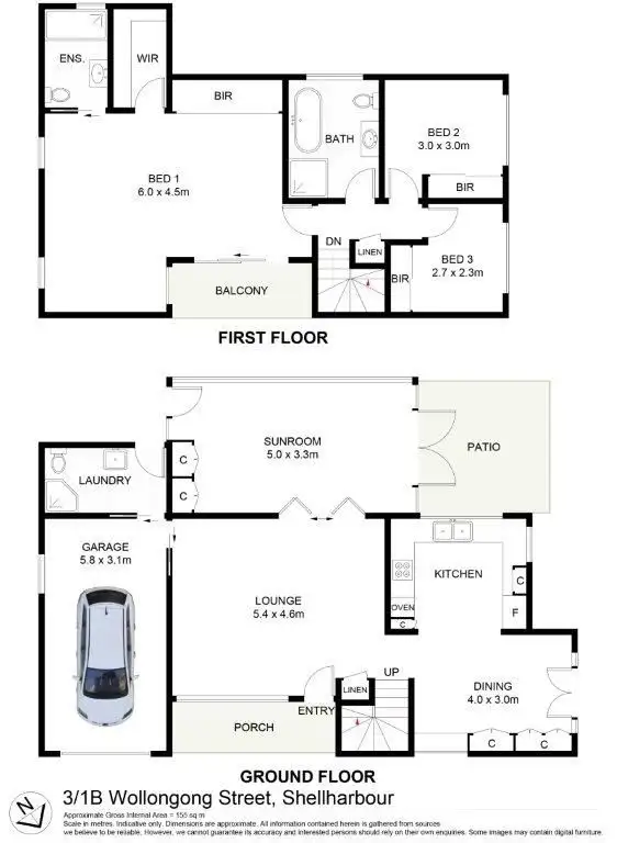 Floorplan of Homely townhouse listing, 3/1B Wollongong Street, Shellharbour NSW 2529