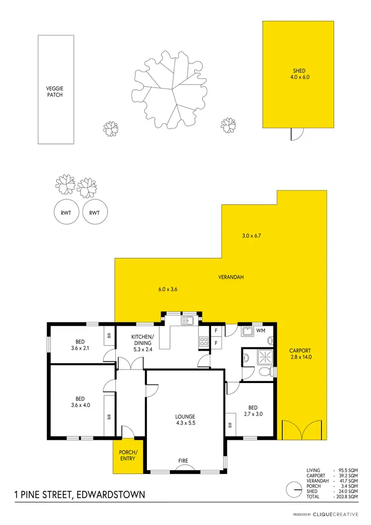 Floorplan of Homely house listing, 1 Pine Street, Edwardstown SA 5039