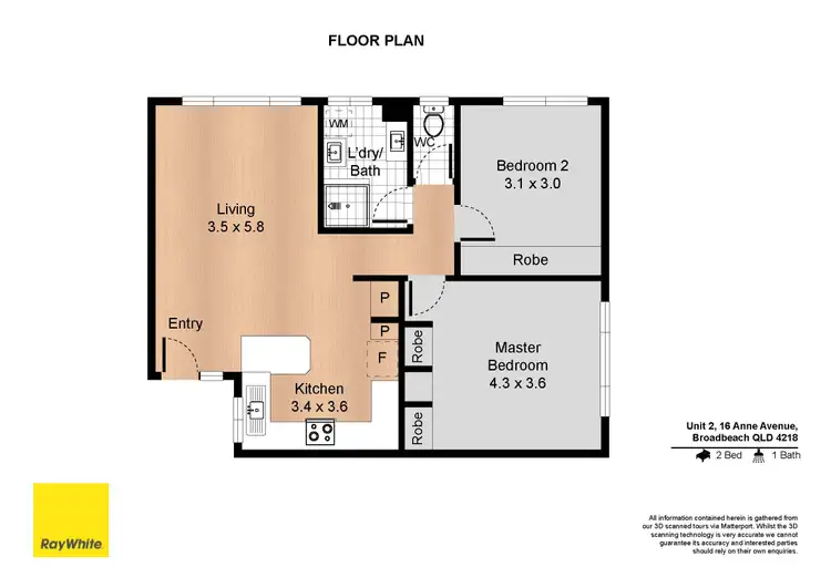 Floorplan of Homely apartment listing, 2/16 Anne Avenue, Broadbeach QLD 4218