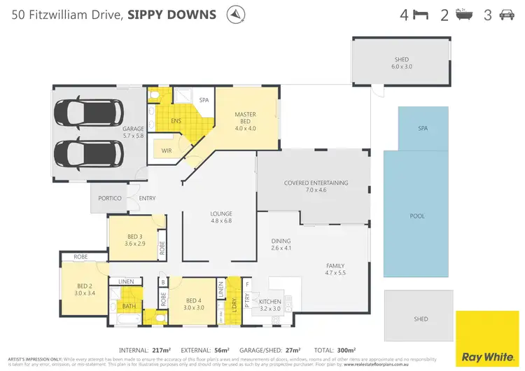 Floorplan of Homely house listing, 50 Fitzwilliam Drive, Sippy Downs QLD 4556
