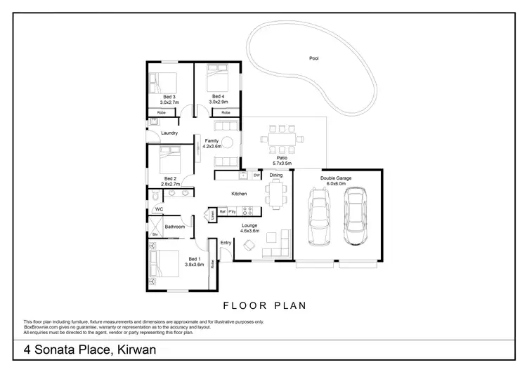 Floorplan of Homely house listing, 4 Sonata Place, Kirwan QLD 4817