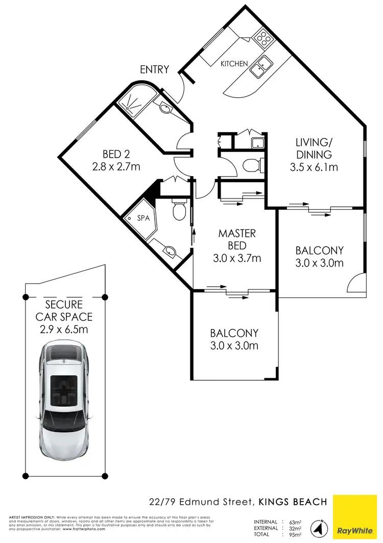 Floorplan of Homely unit listing, Unit 22/79 Edmund Street, Kings Beach QLD 4551