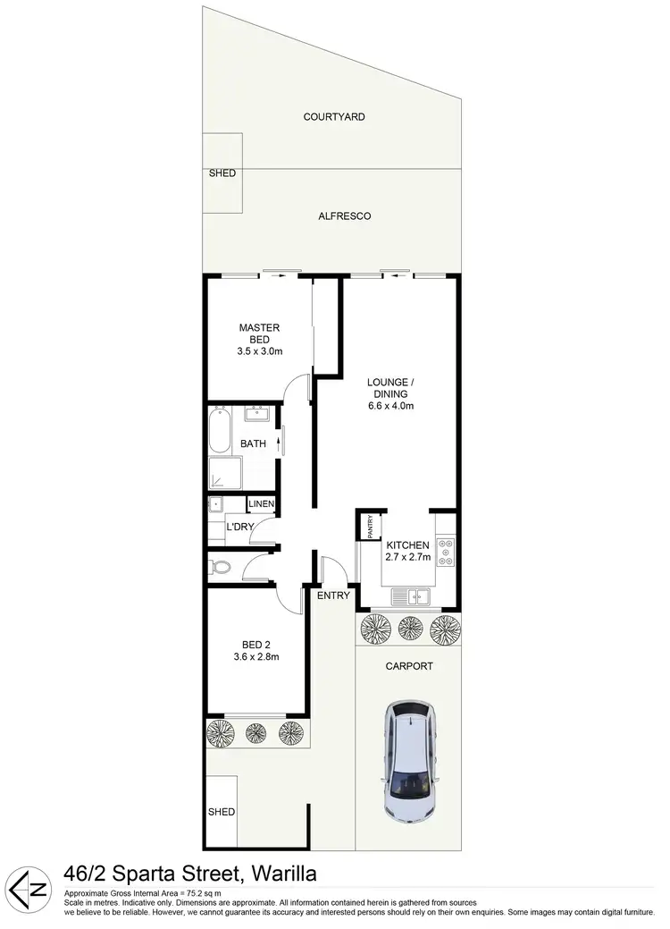 Floorplan of Homely villa listing, 46/2 Sparta Street, Warilla NSW 2528