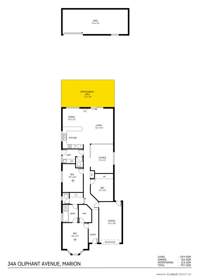 Floorplan of Homely house listing, 34A Oliphant Avenue, Marion SA 5043