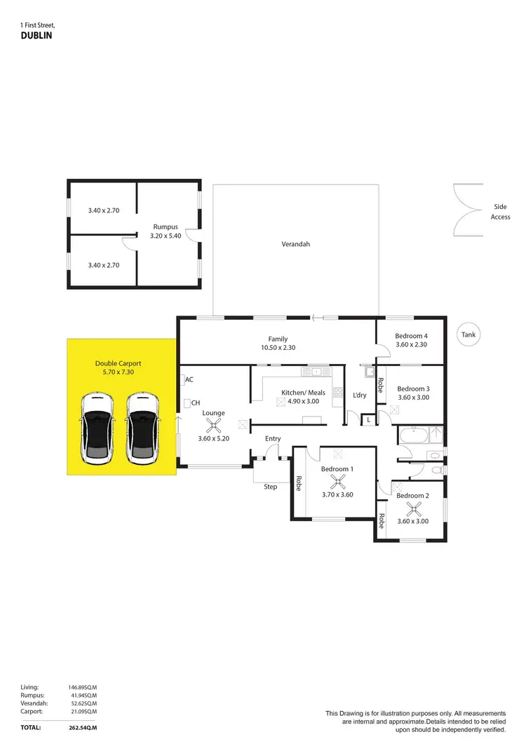 Floorplan of Homely house listing, 1 Fifth Street, Dublin SA 5501