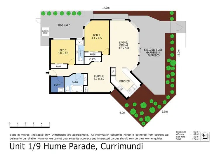 Floorplan of Homely unit listing, Unit 1/9 Hume Parade, Currimundi QLD 4551