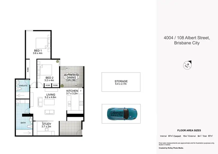 Floorplan of Homely apartment listing, 4004/108 Albert Street, Brisbane City QLD 4000