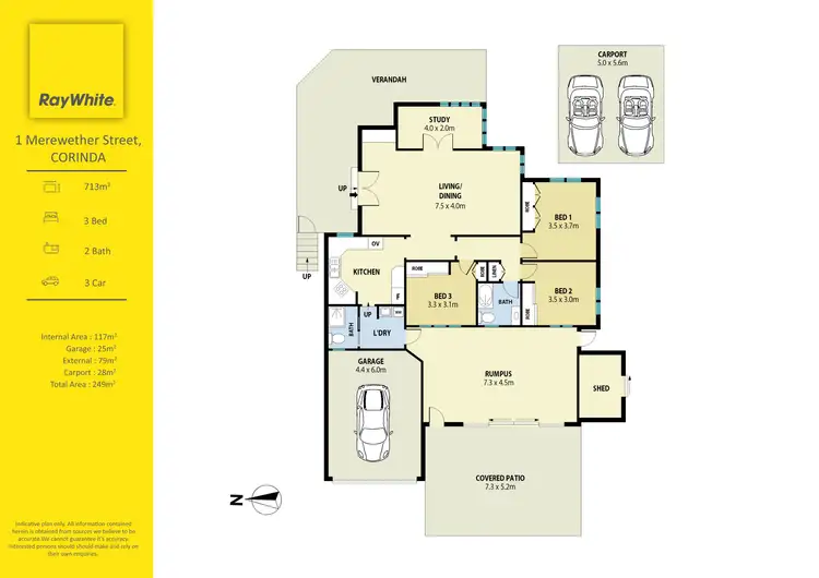 Floorplan of Homely house listing, 1 Merewether Street, Corinda QLD 4075