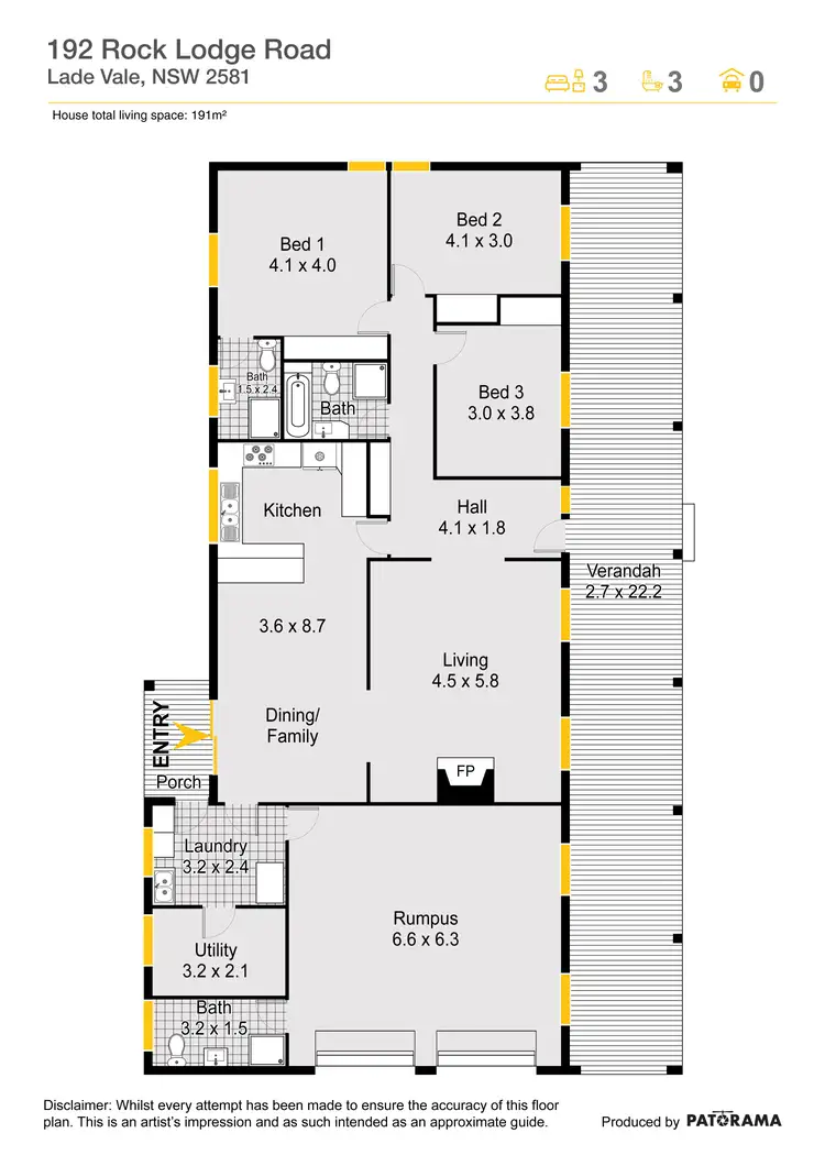 Floorplan of Homely rural property listing, 'Ferndale' 192 Rock Lodge Road, Gunning NSW 2581