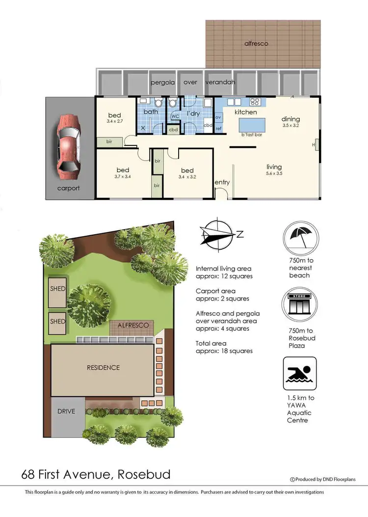 Floorplan of Homely house listing, 68 First Avenue, Rosebud VIC 3939
