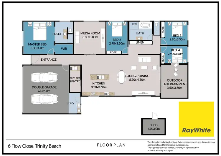 Floorplan of Homely house listing, 6 Flow Close, Trinity Beach QLD 4879