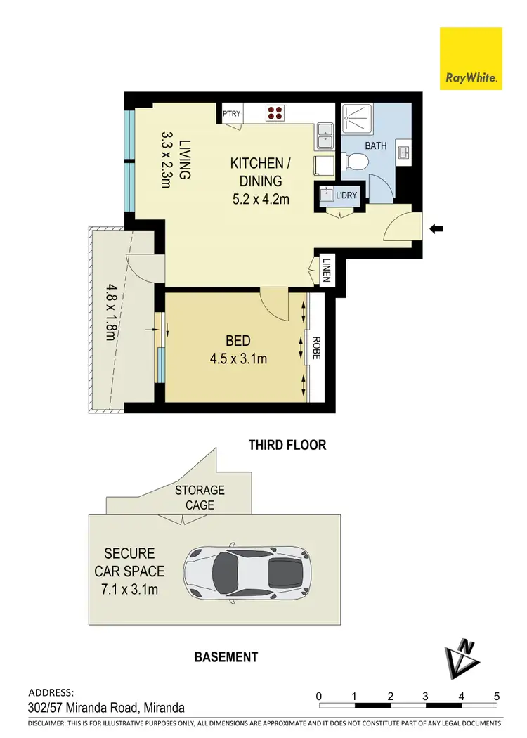 Floorplan of Homely apartment listing, 302/57 Miranda Road, Miranda NSW 2228
