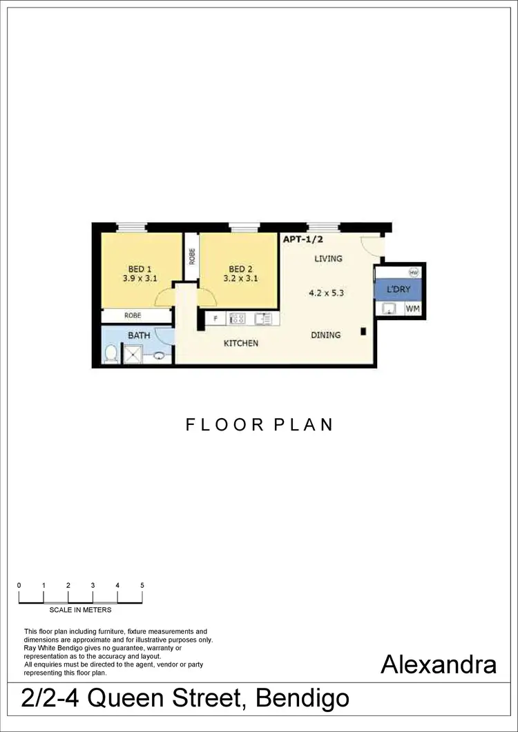 Floorplan of Homely apartment listing, 2/2-4 Queen Street, Bendigo VIC 3550