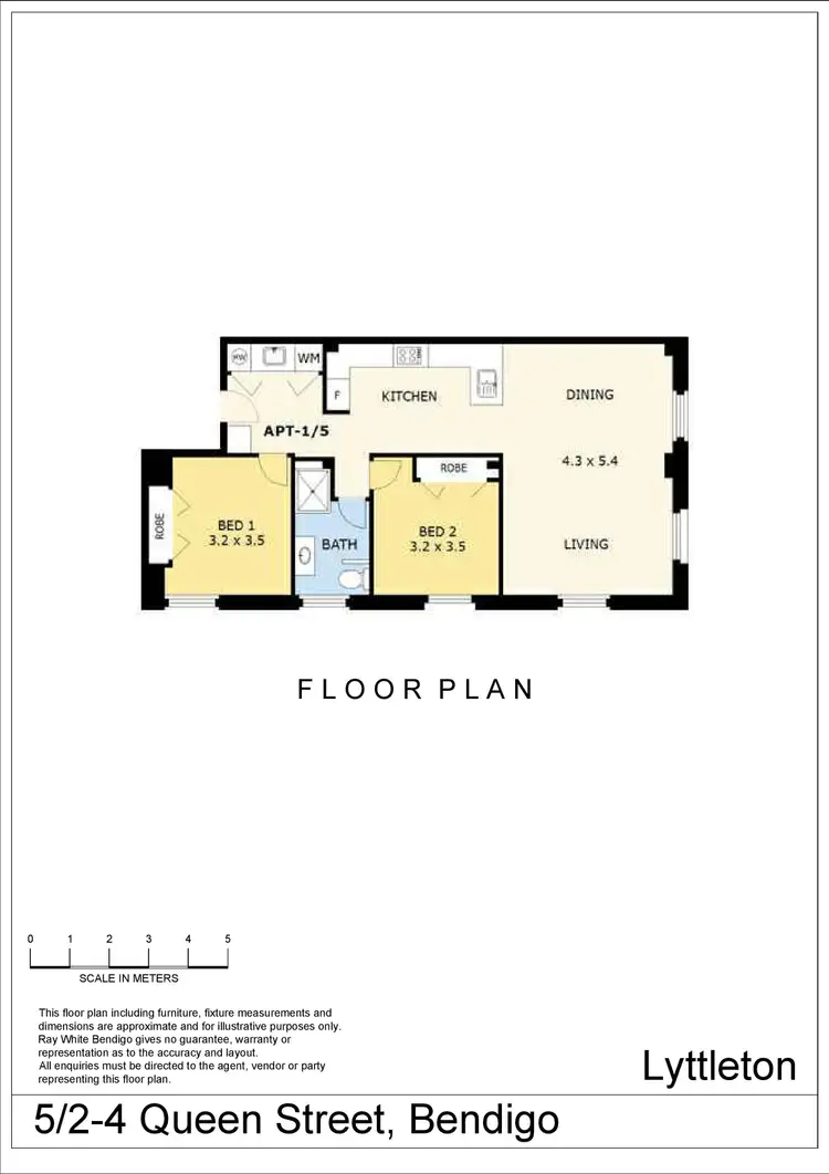 Floorplan of Homely apartment listing, 5/2-4 Queen Street, Bendigo VIC 3550