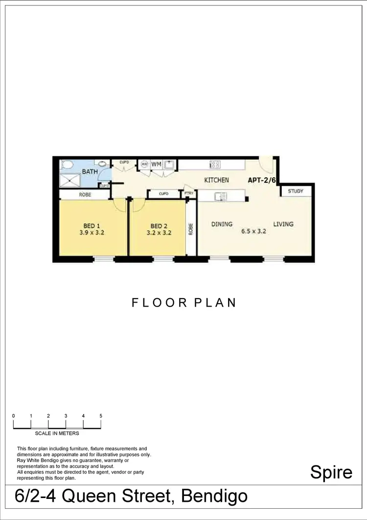 Floorplan of Homely apartment listing, 6/2-4 Queen Street, Bendigo VIC 3550