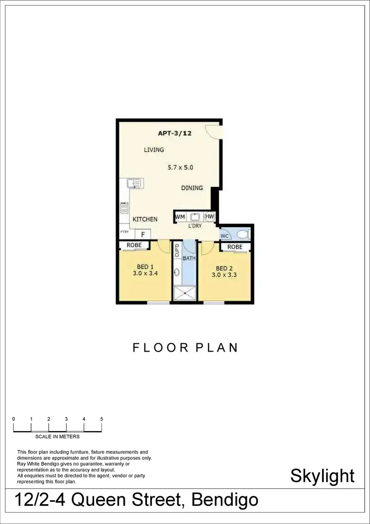 Floorplan of Homely apartment listing, 12/2-4 Queen Street, Bendigo VIC 3550