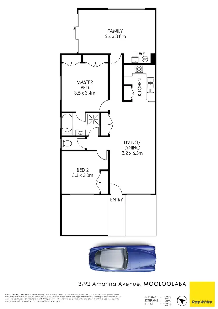 Floorplan of Homely unit listing, 3/92 Amarina Avenue, Mooloolaba QLD 4557