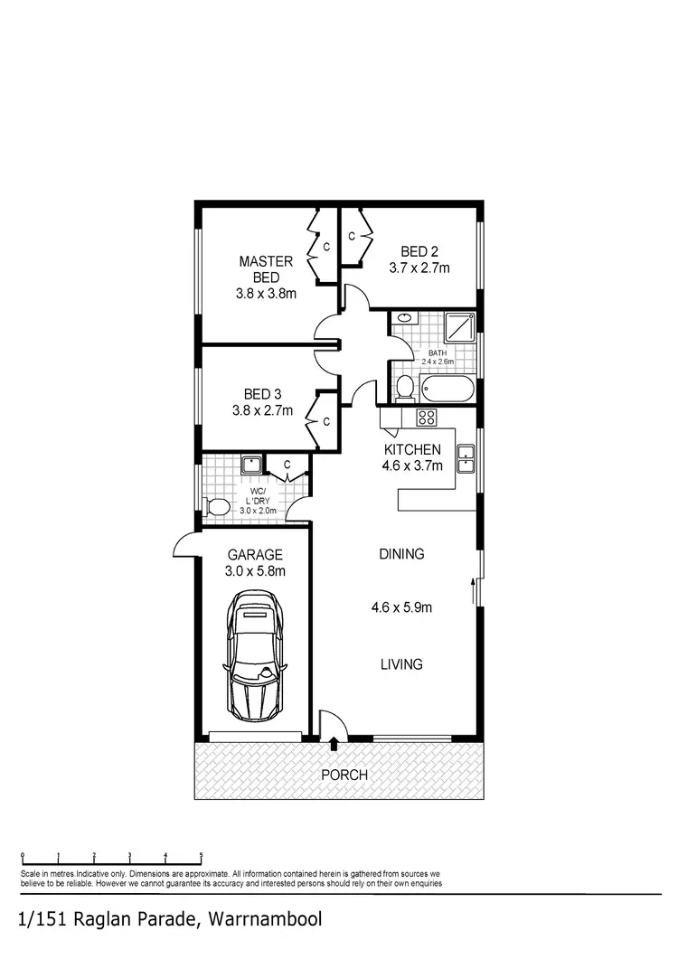 Floorplan of Homely unit listing, 1/151 Raglan Parade, Warrnambool VIC 3280