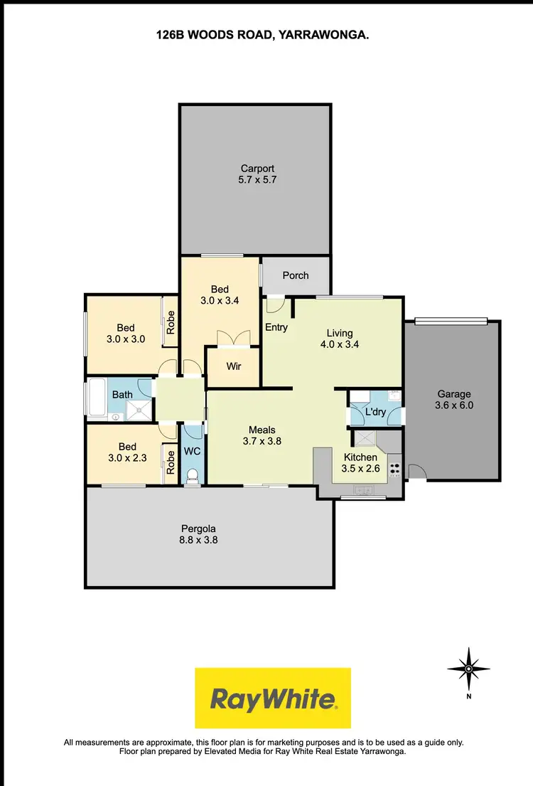 Floorplan of Homely townhouse listing, 126B Woods Road, Yarrawonga VIC 3730