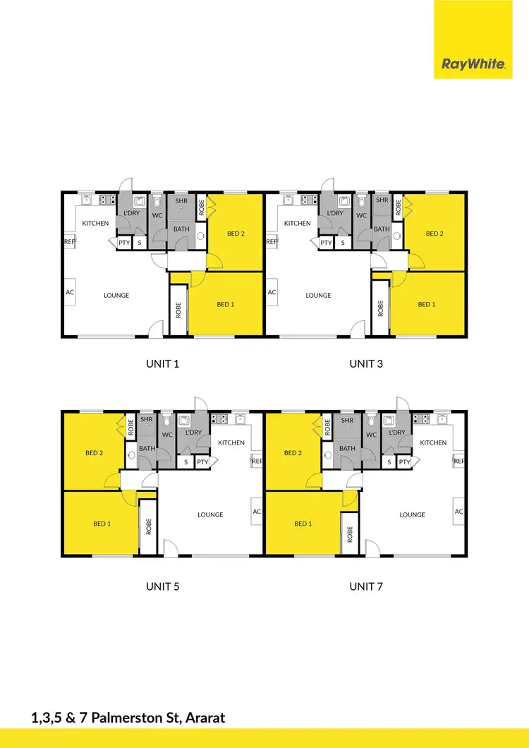 Floorplan of Homely block of units listing, 1,3,5 & 7 Palmerston Street, Ararat VIC 3377
