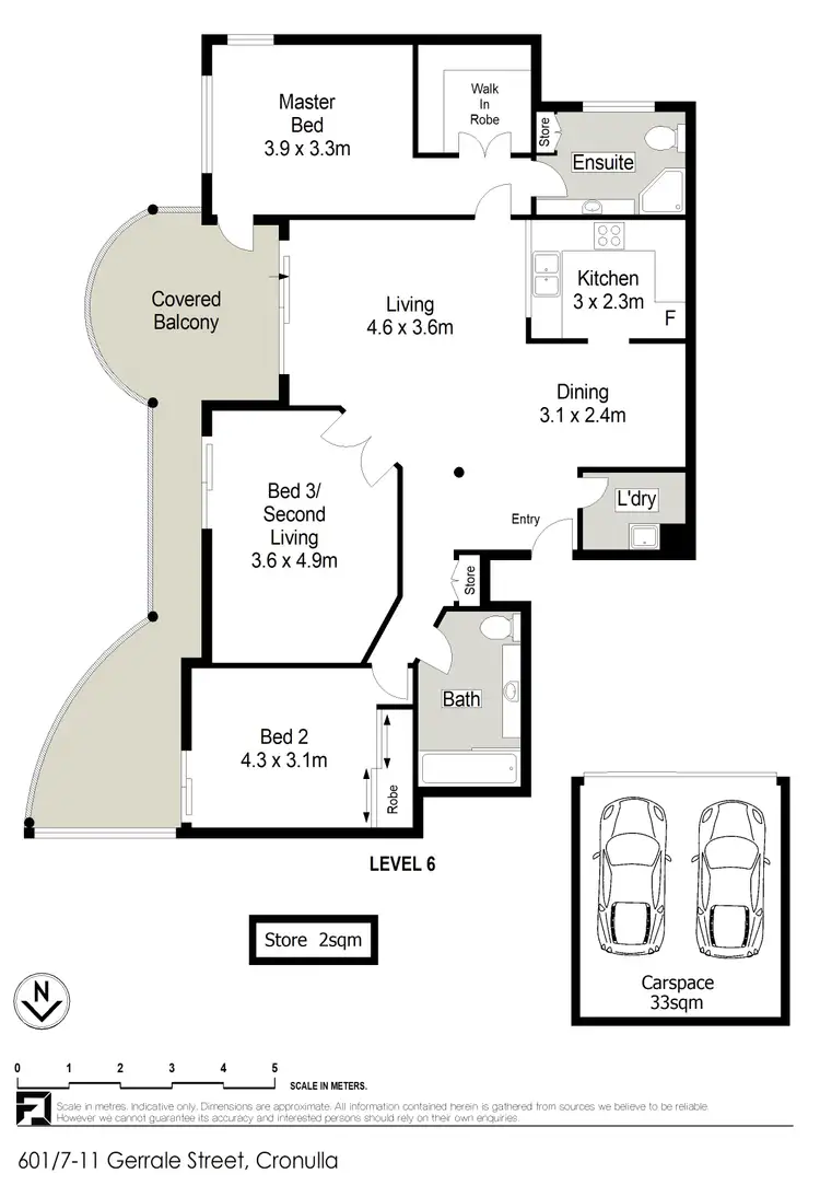 Floorplan of Homely apartment listing, 601/7-11 Gerrale Street, Cronulla NSW 2230