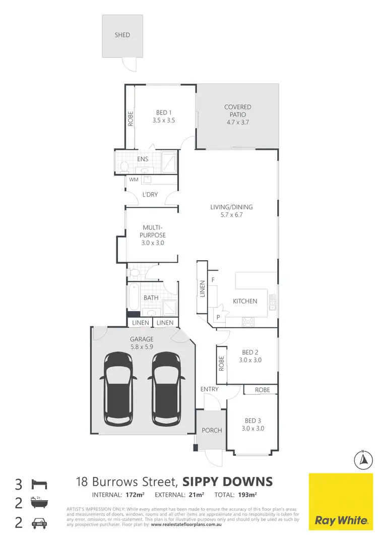 Floorplan of Homely house listing, 18 Burrows Street, Sippy Downs QLD 4556