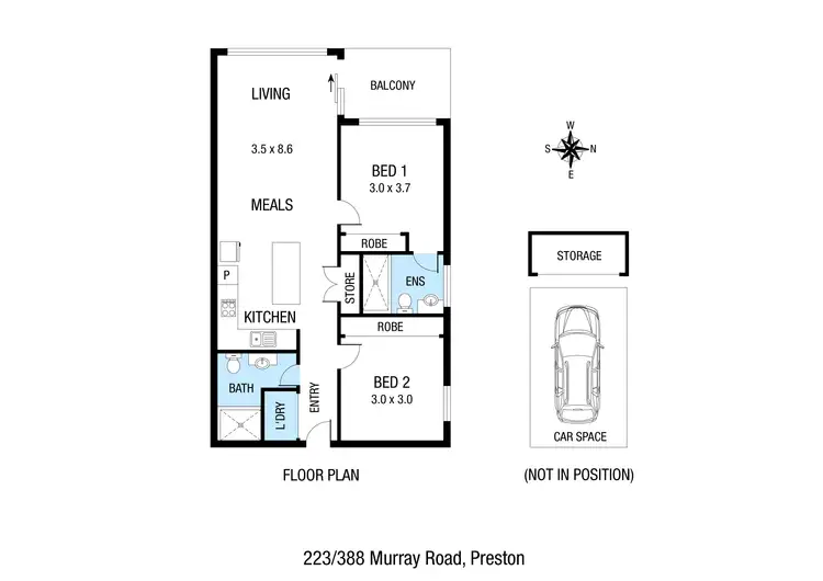 Floorplan of Homely apartment listing, 223/388 Murray Road, Preston VIC 3072