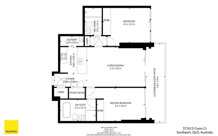 Floorplan of Homely apartment listing, 3710/2 Como Crescent, Southport QLD 4215