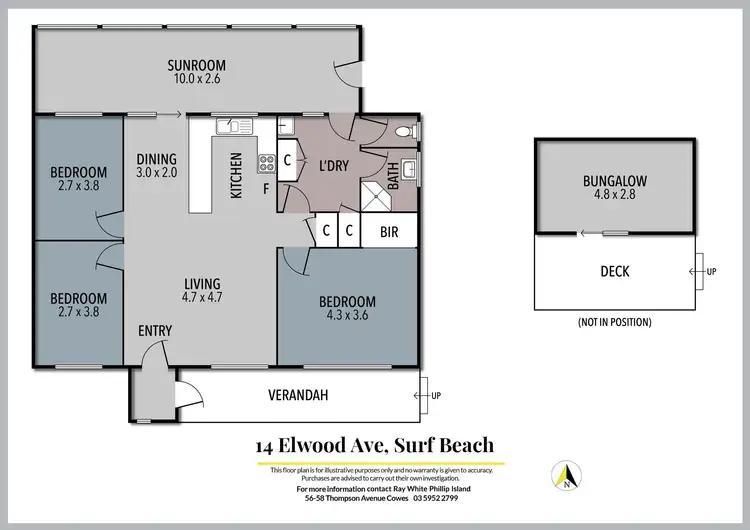 Floorplan of Homely house listing, 14 Elwood Avenue, Surf Beach VIC 3922