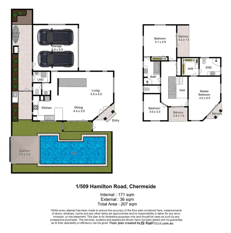 Floorplan of Homely townhouse listing, 1/509 Hamilton Road, Chermside QLD 4032