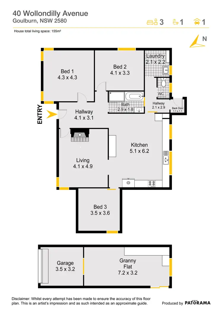 Floorplan of Homely house listing, 40 Wollondilly Avenue, Goulburn NSW 2580